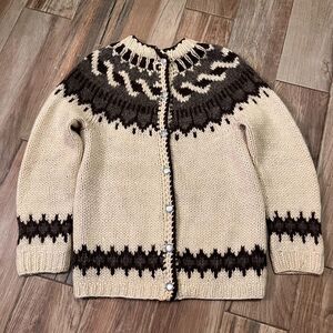 Hilda Ltd Vintage Cardigan Wool Fair Isle Nordic Sweater Small